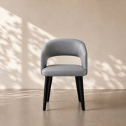 Modern Hollow Back Grey Faux Leather Padded Seat Contemporary Dining Chair 1 Piece